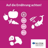 Esst euch fit! Mit den Vitaminen B6 und B12 sowie Folsäure und Betacarotin fördert ihr euer Immunsystem und stärkt eure Abwehrkräfte im Winter. Und das heißt: Einfach mehr Fisch, Vollkornprodukte, Eier, Milchprodukte und Zitrusfrüchte essen. Weitere Infos findet ihr hierzu auch unter http://www.bgetem.de/medien.service/ impuls-die-zeitschrift-fuer-versicherte/impuls-1-2015.pdf
