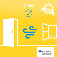 Für Büroarbeit gilt: morgens und abends gut querlüften, danach alle Fenster schließen und wo möglich mit Jalousien verschatten. So bleibt das Gros der Hitze draußen. Klimaanlagen sollten nie direkt auf den Körper gerichtet sein!
