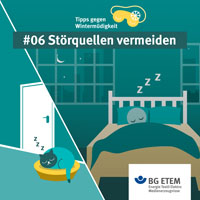 Unser Tipp gegen Wintermüdigkeit Nr. 6: Vermeidet Störquellen. Haltet euer Schlafzimmer so dunkel wie möglich. Oder nutzt bei nächtlichen Toilettengängen nur sehr gedämpftes Licht, z. B. ein Nachtlicht für die Steckdose. Manchmal muss man auch den Hund oder den schnarchenden Bettnachbarn ausquartieren. Dann klappt es vielleicht auch besser mit dem erholsamen Schlaf. 
