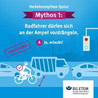 Ist das Vorbeischlängeln an der Ampel erlaubt? Ja. Aber nur wenn genug Platz ist, darf der Radfahrer rechts an den haltenden Autos vorbeifahren. Festgelegt in der Straßenverkehrsordnung, Paragraf 5, Absatz 8. Der Mythos stimmt also.
